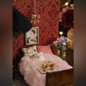 Dollhouse Plush Pink Faux Fur Accent Pillow - Unbranded